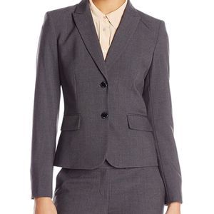 Flattering CK Charcoal Gray Fitted Blazer Size 2P